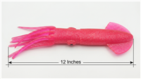 12" Hot Pink Squid Silver